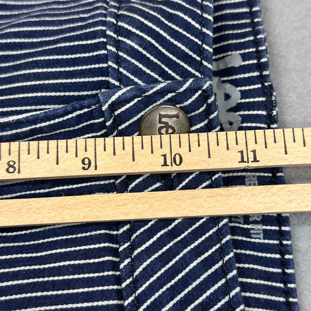 Lee Shorts Womens 14 Blue White Striped Regular Fit Mid Rise Summer Casual - Picture 8 of 16